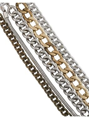 Jenny Bird Two-Tone Layered Chain Bracelet in Gold and Silver